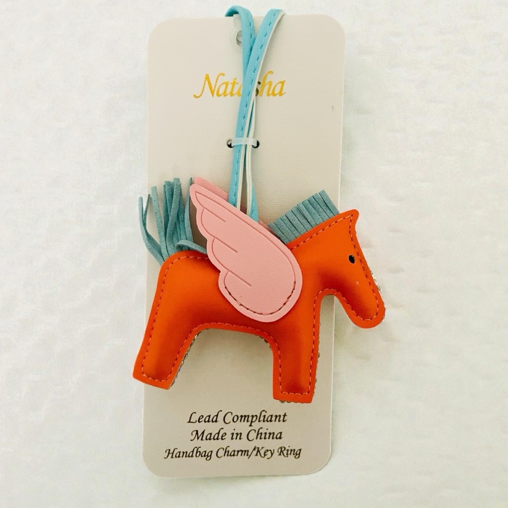 Natasha* rhinestone Pegasus bag charm - Picture 3 of 3